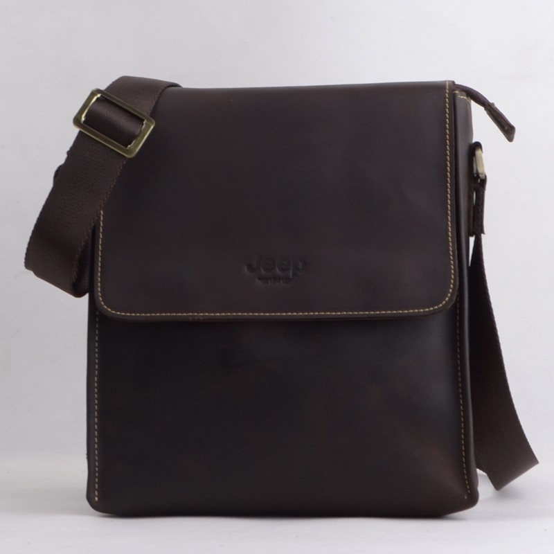 Mens vintage leather messenger bag, crossbody bag - BagsWish
