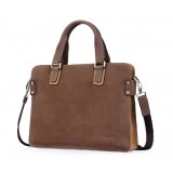 Leather messenger bag briefcase