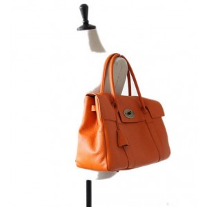 orange soft leather handbag