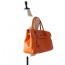 orange soft leather handbag