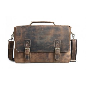 Vintage leather briefcase brown