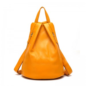 yellow leather backpack purse