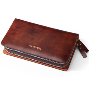 Men's leather wallet, Boutique leather clutch