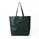 black Soft leather shopping bag