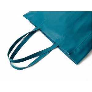 Green leather shopping bag