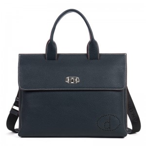 Blue ipad briefcase, Cowhide shoulder bag