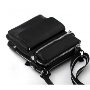 black leather messenger bag for men