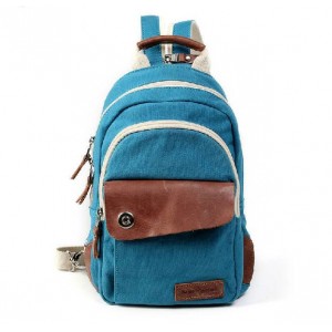blue small sling backpack
