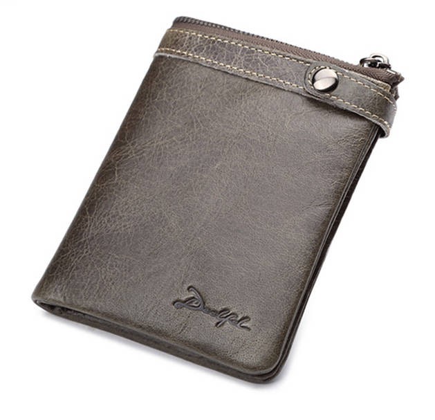 Soft leather wallet coffee, black small mens wallet - BagsWish