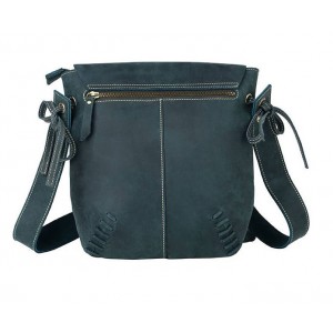 blue leather messenger bag for men