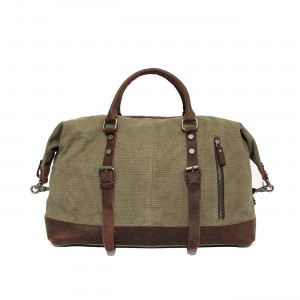 Large men and women's travel bag, retro leather washed canvas bags