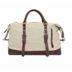 beige retro leather washed canvas bags