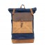 blue laptop leather backpack