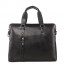 Black leather briefcase bag for men