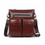 Brown leather messenger bag for men
