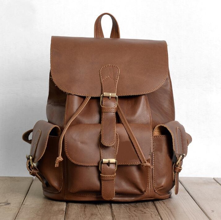 Vintage leather backpack, womens leather backpack - BagsWish