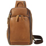 BROWN Fashion leather chest bag