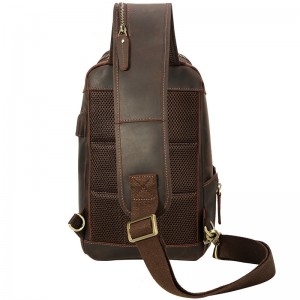 Outdoor leisure cowhide chest pack