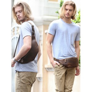 Mens Personality Mobile Leather Bag