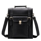 Luxury Leather Shoulder Bag, Multi-function Bookbag