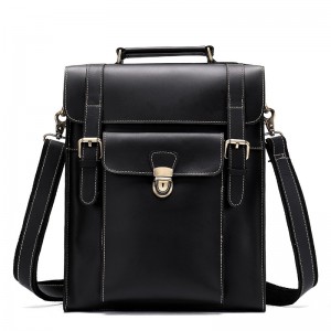Luxury Leather Shoulder Bag, Multi-function Bookbag