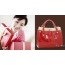 red classic leather handbag