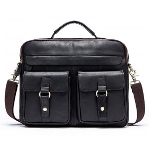 BLACK Mens Leather Messenger Bags