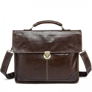 Retro 14 Inch Notebook Bag, Leather Business Briefcase
