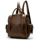 Retro Cowhide Rucksack, Multi-function Quality Backpack