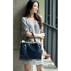 navy patent leather handbag