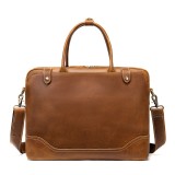 Leather Mens Business Laptop Briefcase
