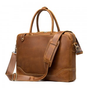 Leather Mens Business Laptop Briefcase