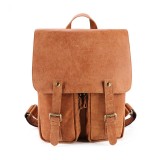 Cowhide Leather Backpacks Laptop Man