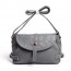 GREY leather cross body messenger bag