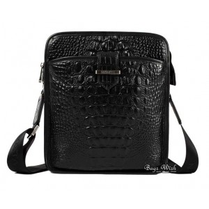 Cool messenger bag for men, black cross body bag