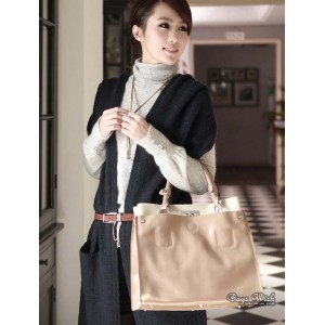 apricot classic leather handbag