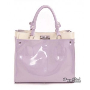 purple classic leather handbag