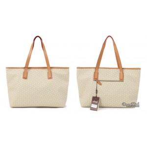 beige pu shopping bag