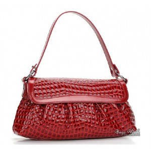 Crocodile ladies leather purse red, black leather purse handbag