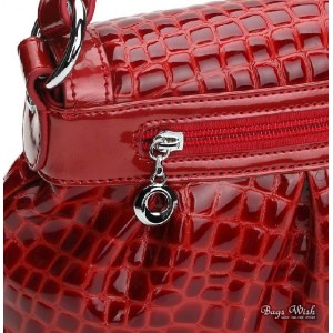 Crocodile ladies leather purse red