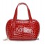 Leather hand bag red