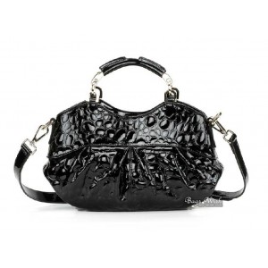 Leather handbag for women blue, black leather messenger bag
