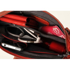 red Genuine leather handbag