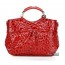 red leather messenger handbag