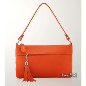 orange Genuine leather handbag