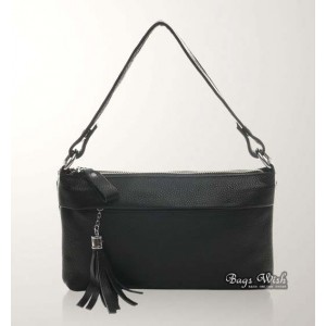 Genuine leather handbag black