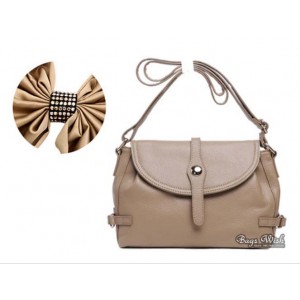 khaki Leather bag for women