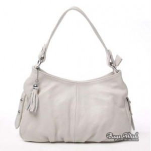 beige Leather hand bag