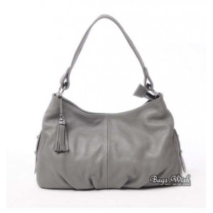 grey Leather hand bag