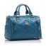 blue crossbody leather handbag